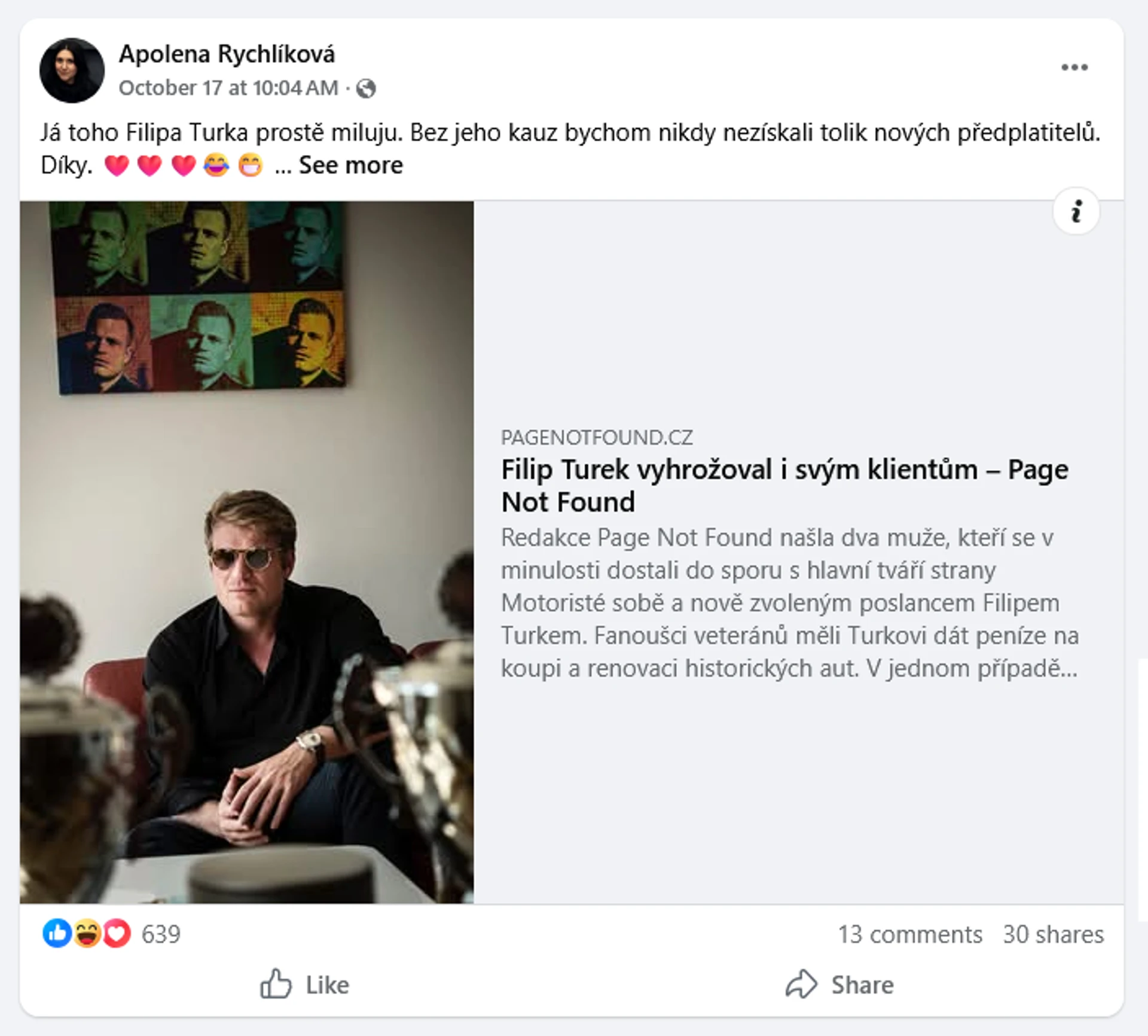 Upravený příspěvek