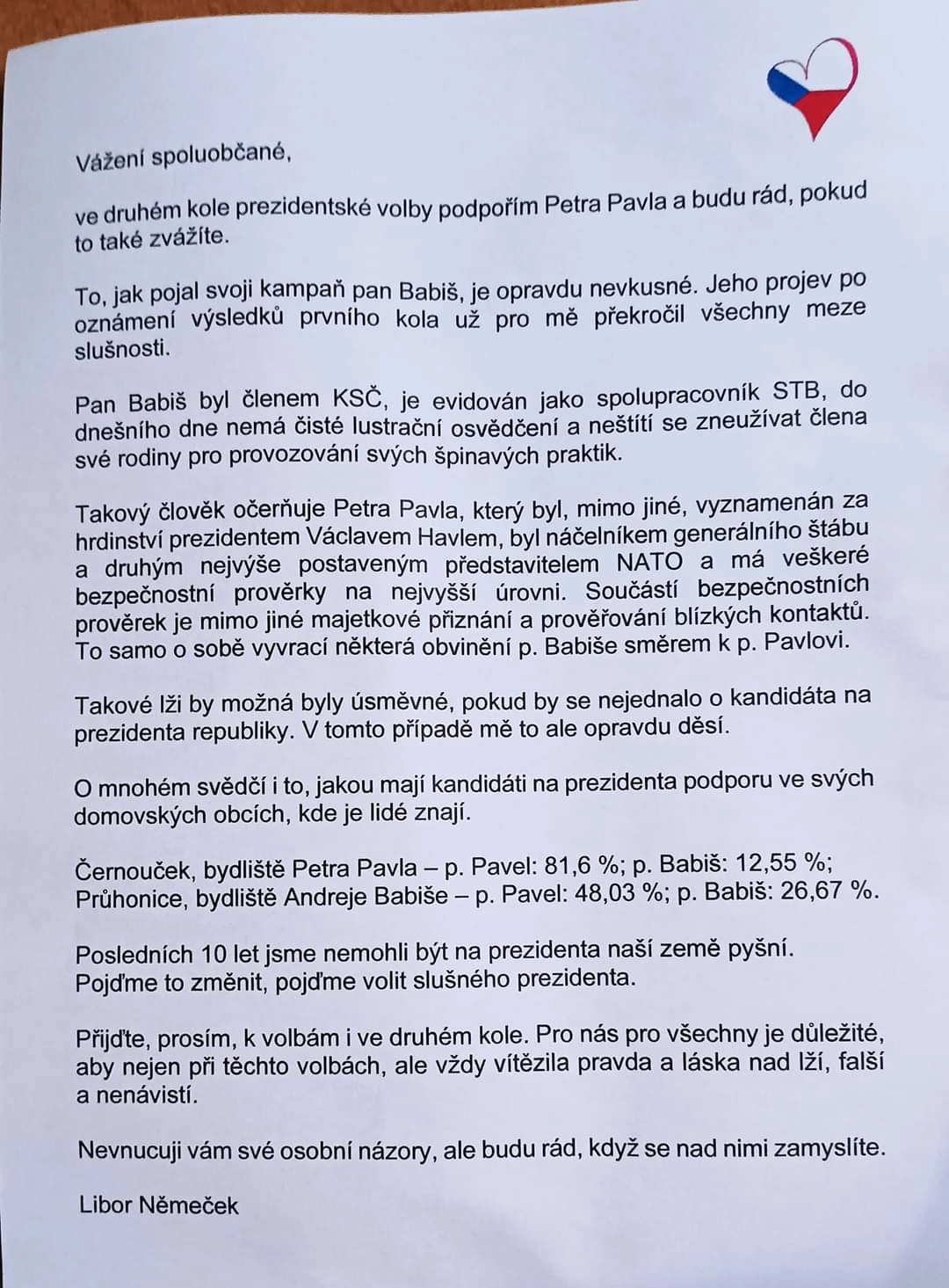 dopis starosty obce Kačice občanům