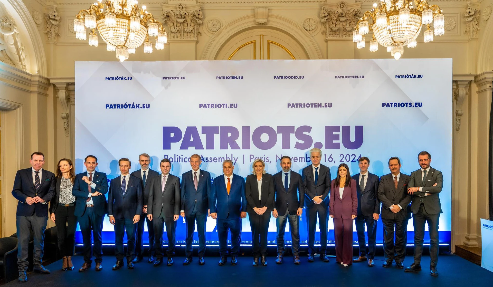 Účastníci Patriotů pro Evropu, listopad 2024