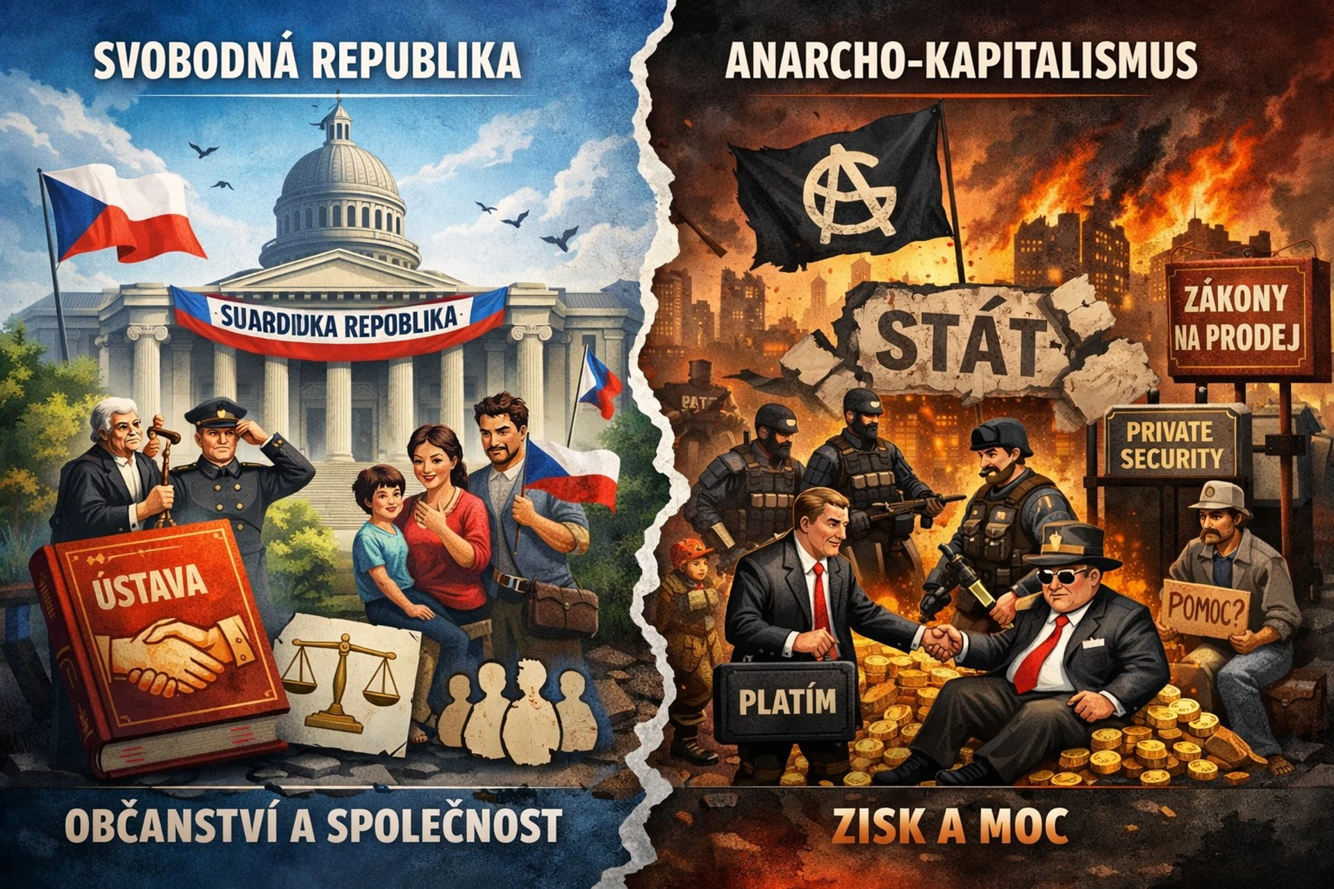Svobodná republika vs. anarcho-kapitalismus