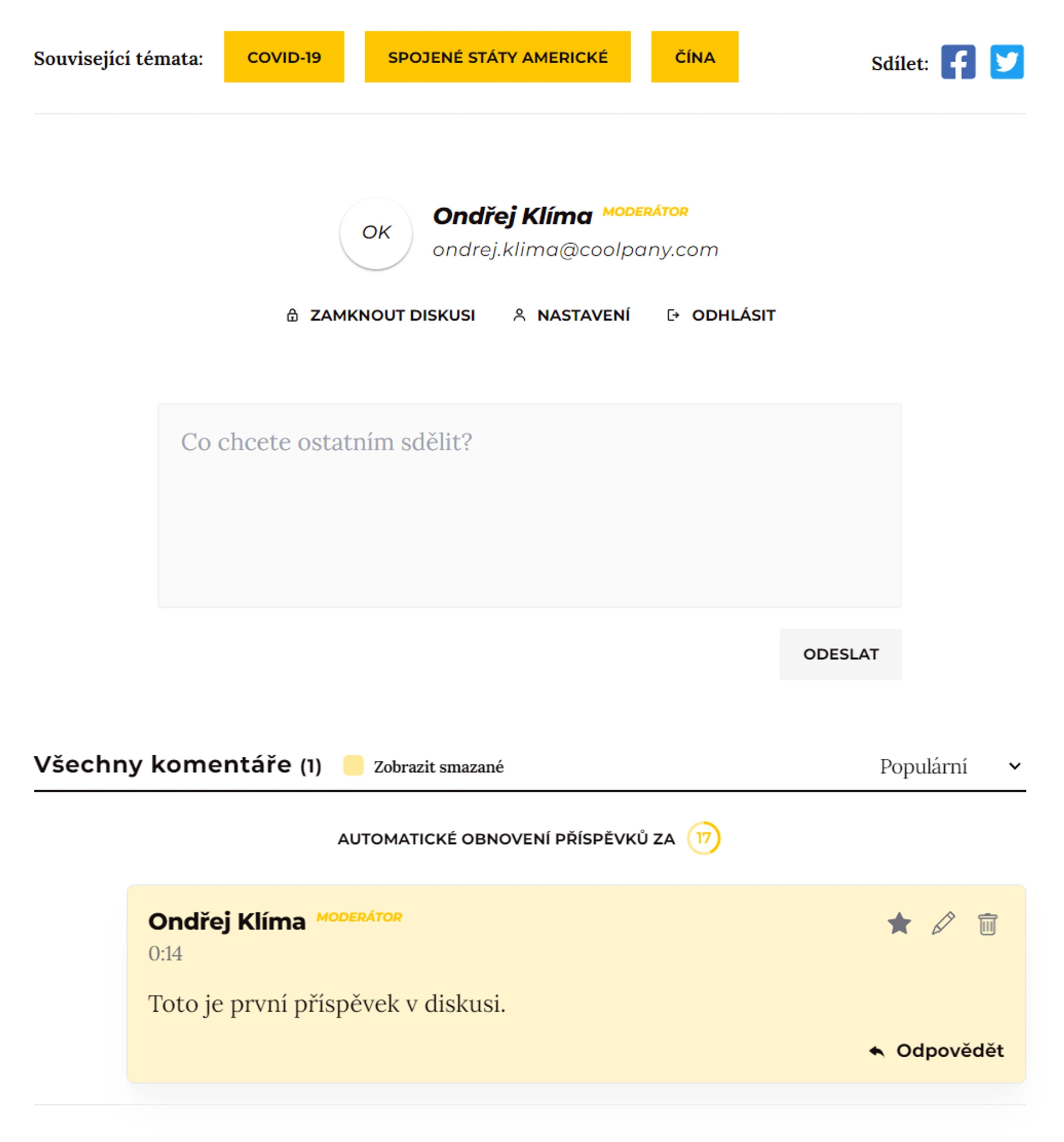 Diskuse na Blogosvětě