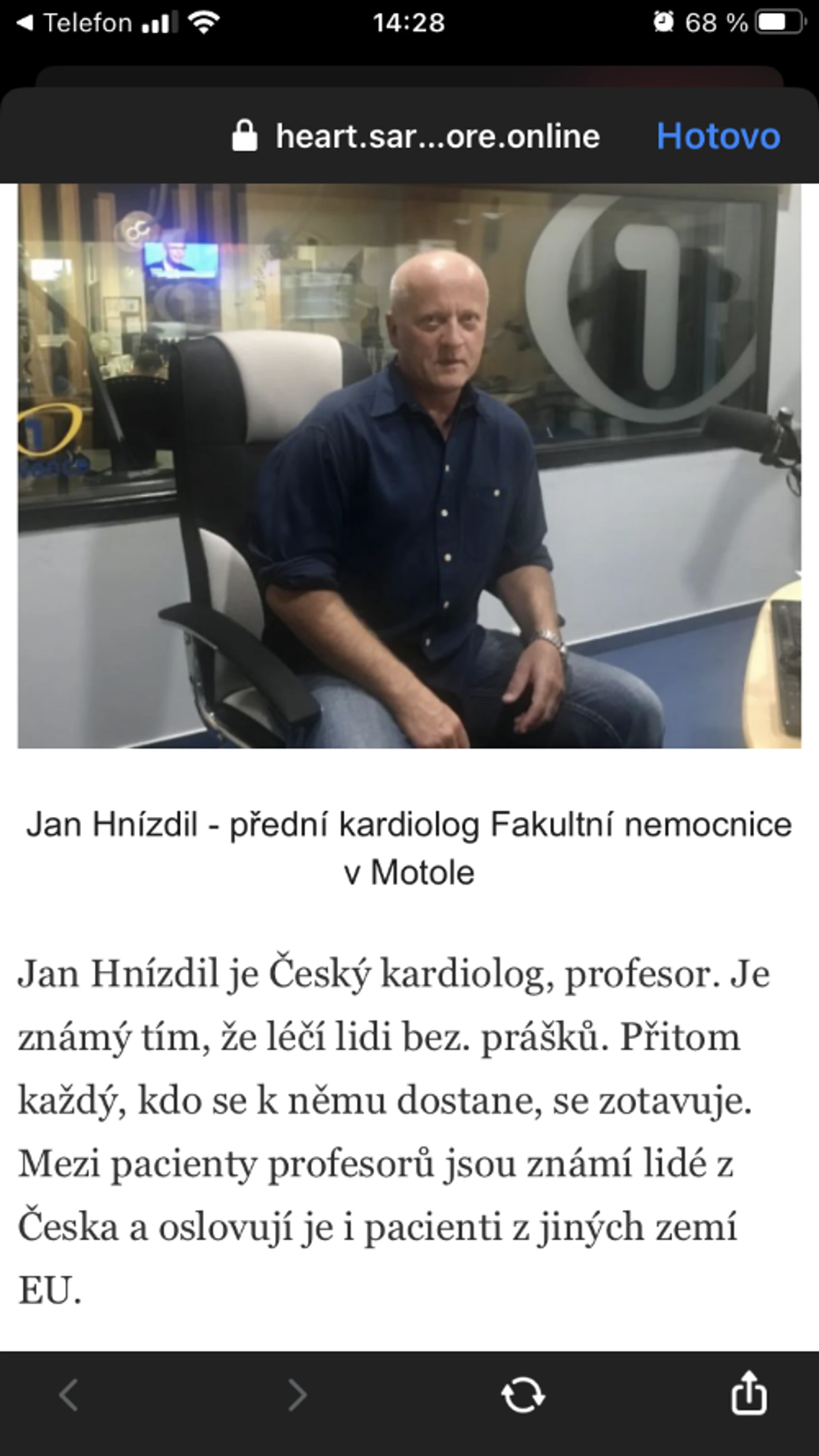 Profesor Jan Hnízdil doporučuje