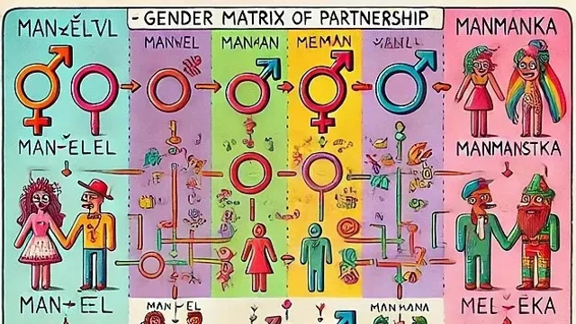 Genderová partnerství: Manmanství, želželství, vdaný a ženatá, manman a želžel, manmanka a želželka